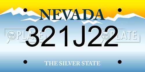 321J22 Nevada License Plate