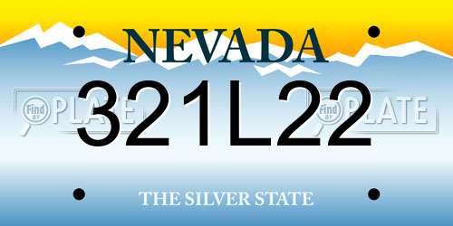 321L22 Nevada License Plate