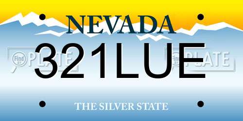 321LUE Nevada License Plate