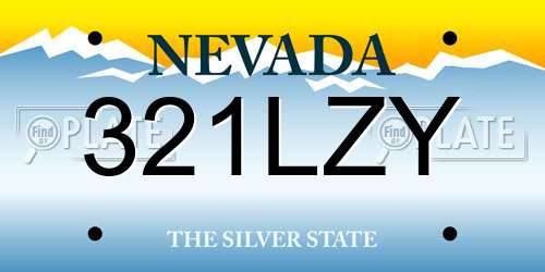 321LZY Nevada License Plate