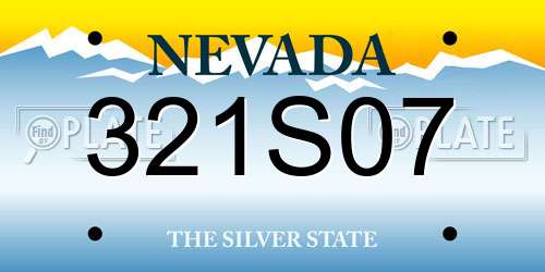 321S07 Nevada License Plate
