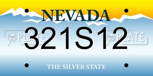 321S12 Nevada License Plate