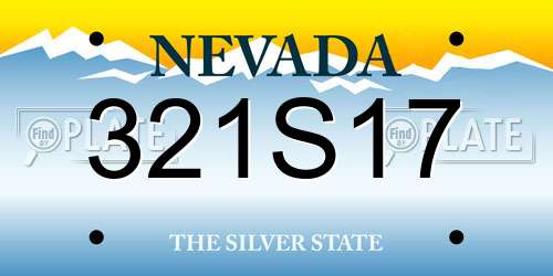 321S17 Nevada License Plate