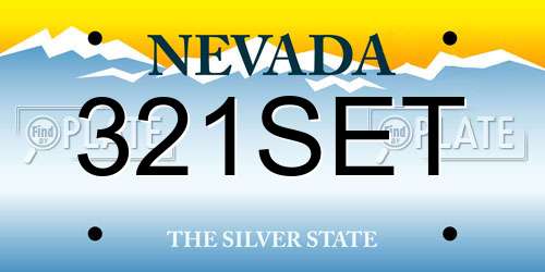 321SET Nevada License Plate