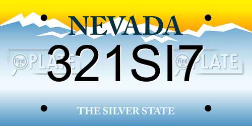 321SI7 Nevada License Plate