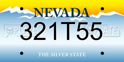 321T55 Nevada License Plate