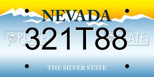 321T88 Nevada License Plate