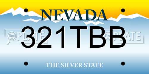 321TBB Nevada License Plate
