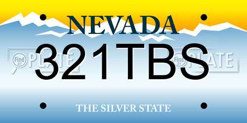 321TBS Nevada License Plate