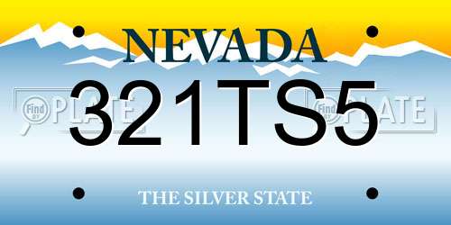 321TS5 Nevada License Plate
