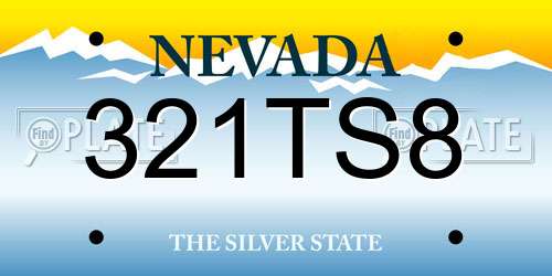 321TS8 Nevada License Plate