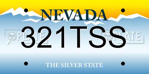 321TSS Nevada License Plate
