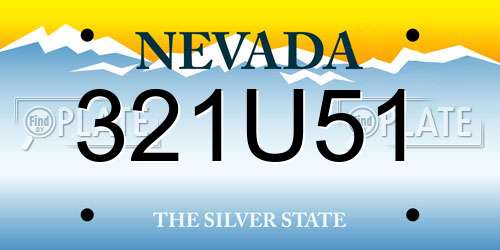 321U51 Nevada License Plate