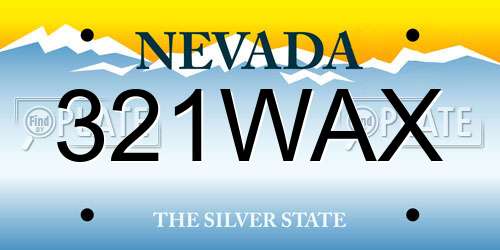 321WAX Nevada License Plate