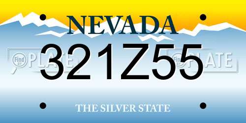 321Z55 Nevada License Plate