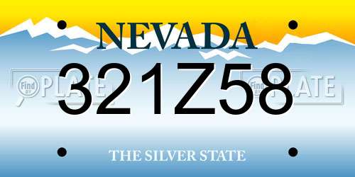 321Z58 Nevada License Plate