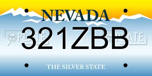 321ZBB Nevada License Plate