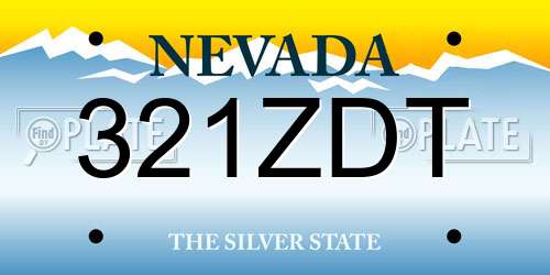 321ZDT Nevada License Plate