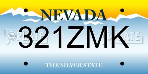 321ZMK Nevada License Plate