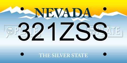 321ZSS Nevada License Plate