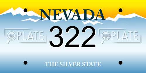 322 Nevada License Plate