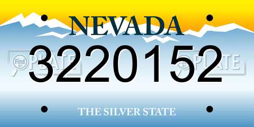 3220152 Nevada License Plate