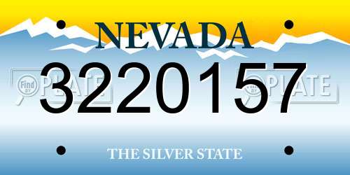 3220157 Nevada License Plate