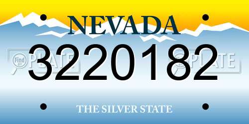 3220182 Nevada License Plate