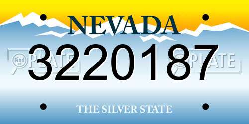 3220187 Nevada License Plate