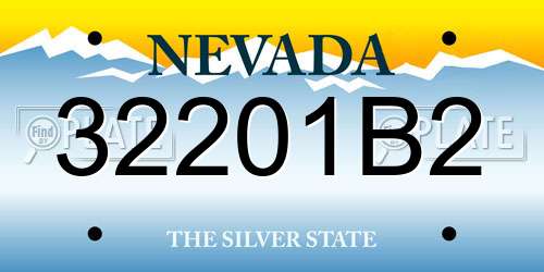 32201B2 Nevada License Plate