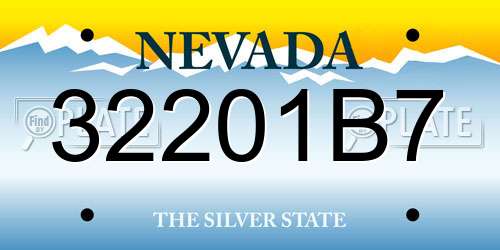 32201B7 Nevada License Plate