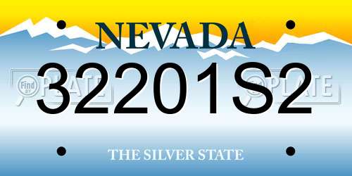 32201S2 Nevada License Plate
