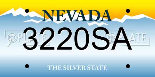 3220SA Nevada License Plate