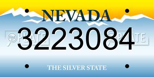 3223084 Nevada License Plate
