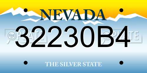 32230B4 Nevada License Plate