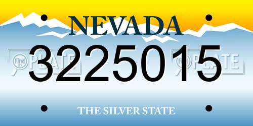 3225015 Nevada License Plate