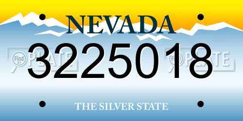 3225018 Nevada License Plate