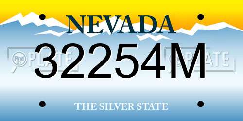 32254M Nevada License Plate