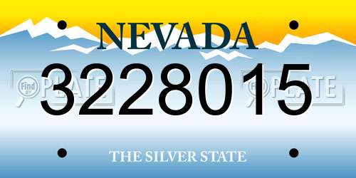 3228015 Nevada License Plate