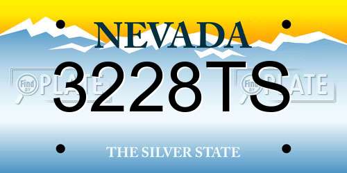 3228TS Nevada License Plate