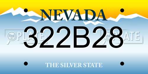 322B28 Nevada License Plate