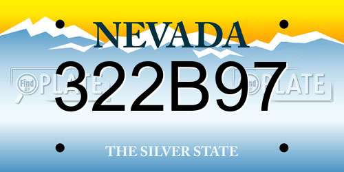 322B97 Nevada License Plate