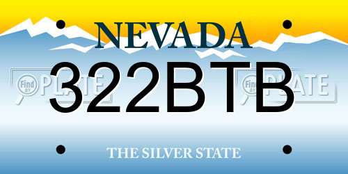 322BTB Nevada License Plate