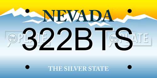 322BTS Nevada License Plate
