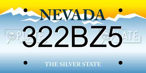 322BZ5 Nevada License Plate