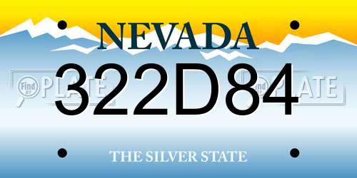 322D84 Nevada License Plate