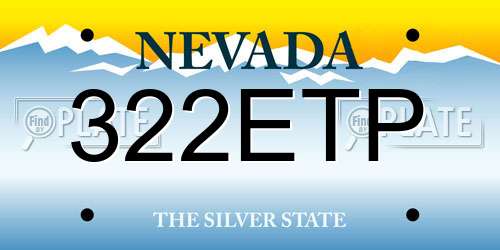 322ETP Nevada License Plate