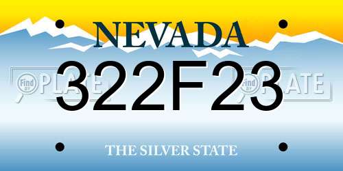 322F23 Nevada License Plate