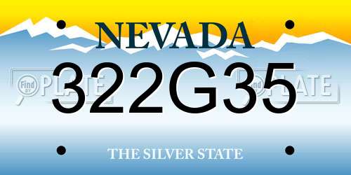 322G35 Nevada License Plate