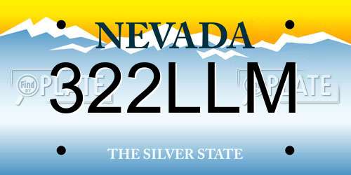 322LLM Nevada License Plate